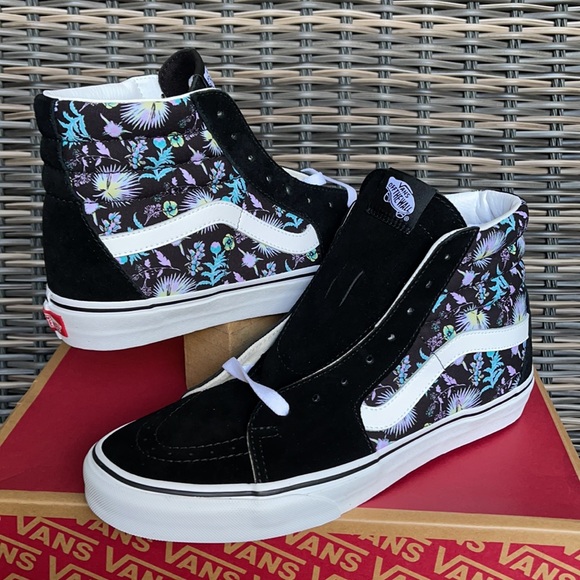 Vans Sk8-Hi Paradise Floral Black/True White MENS - Picture 9 of 16